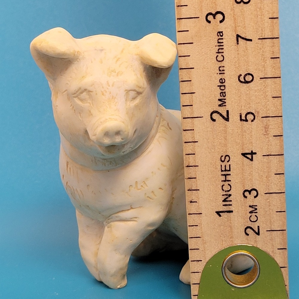 Vintage Hen-Feathers Happy Pig‎ Hog Figurine Fiberstone Resin Stone 3" Whimsical - Picture 8 of 9